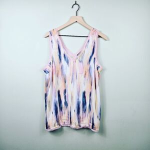 Torrid Georgette Raw Edge Tank Top - Multi-Colored - M/L